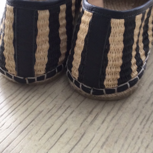 Loeffler Randall Striped Raffia Mara Espadrille Slip On Flats - Picture 2 of 9